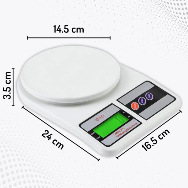 Atom 10Kg Kitchen Weight Machine 6 Months Warranty, Digital Scale with LCD Display, Scale for Home Baking, Cooking & Balance Diet. Weighing Machine with capacity 10Kg, SF400/A121,Color May Vary - Image 3