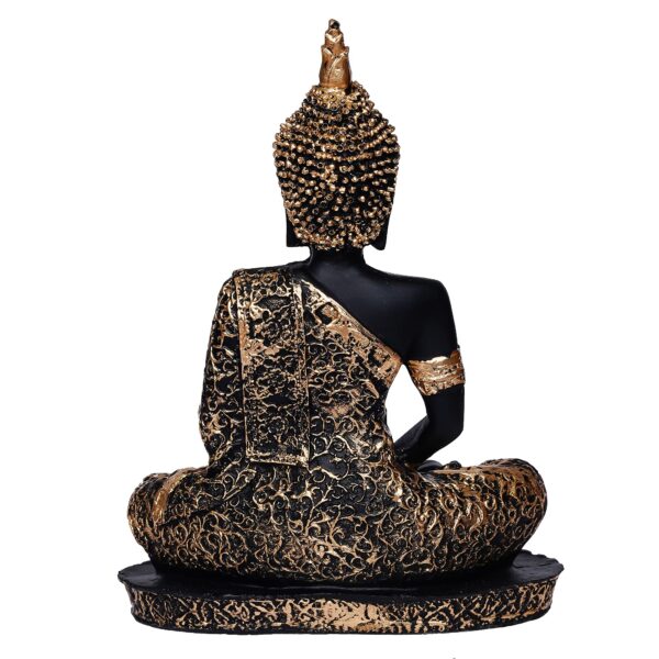 Royalbox Meditating Buddha Statue For Home Decor Idol Decorative Showpiece - 17 cm  (Polyresin, Gold) - Image 2
