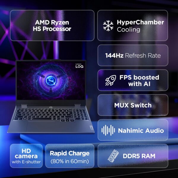 Lenovo Smartchoice LOQ AMD Ryzen 5 7235HS | NVIDIA RTX 3050 6GB (24GB RAM/512GB SSD/15.6") - Image 3