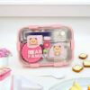Bear Family Steel Lunch Box (Pink)