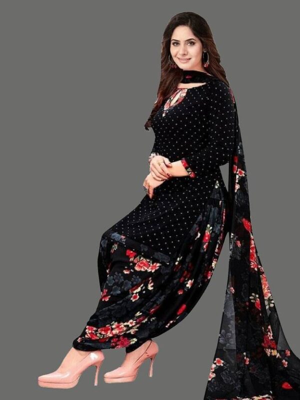 Unstitched Crepe Salwar Suit Material Printed
